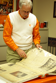 Larry Smith with some of his archive
