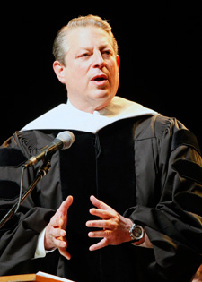 Al Gore addresses the graduates