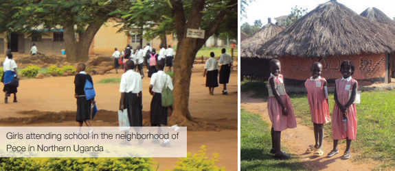 Ugandan girls attending school