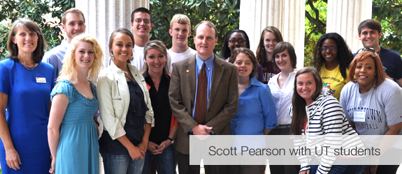 Scott Pearson with students