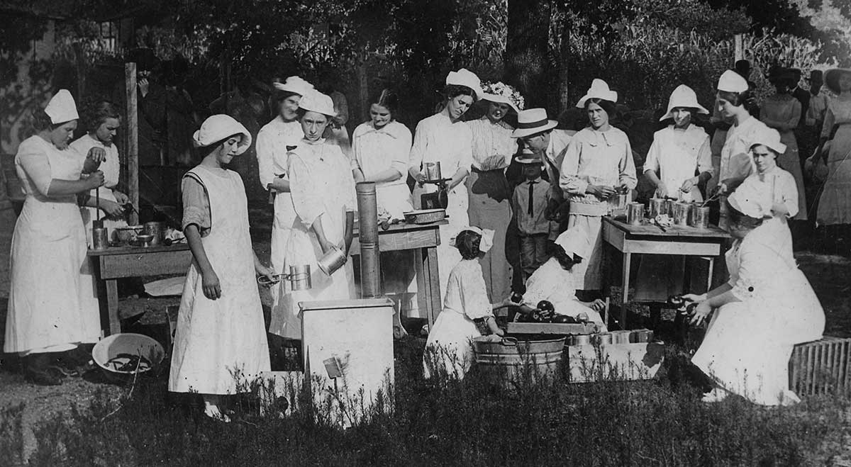 Early UT students learning home economics