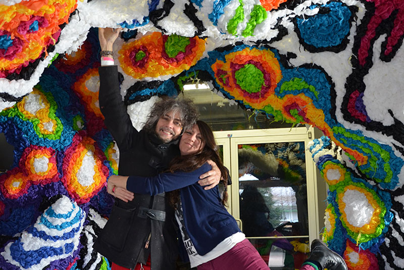 Flaming Lips lead singer Wayne Coyne and Crystal Wagner at the Womb Gallery in Oklahoma City