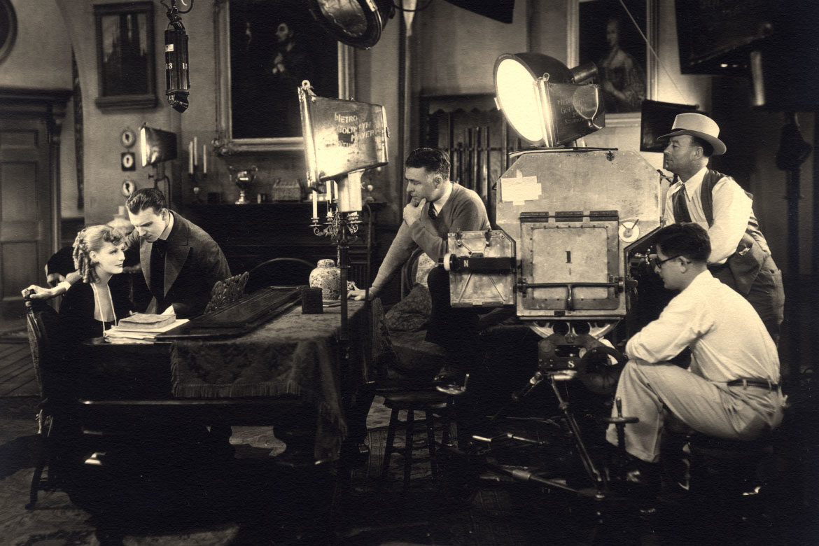 Clarence Brown on a movie set.