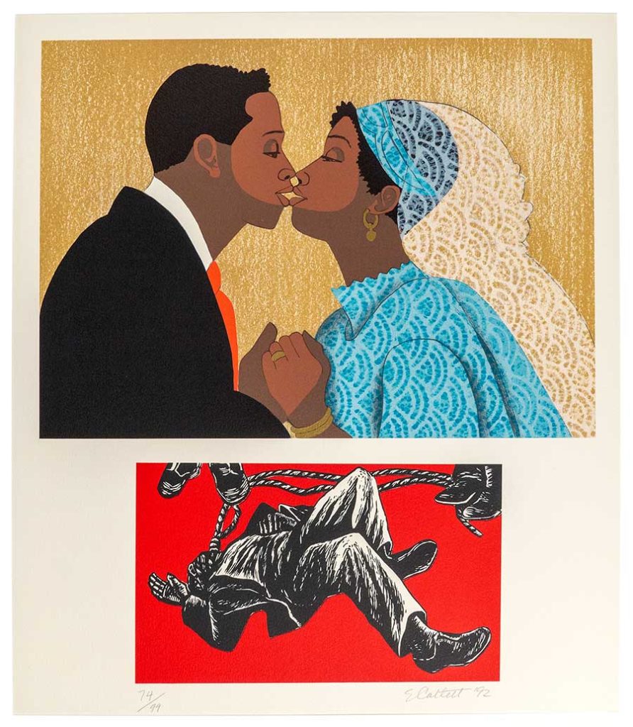To Marry, 1992, from the series For My People, Elizabeth Catlett, Lithograph, Museum Purchase, 2017.1.1
