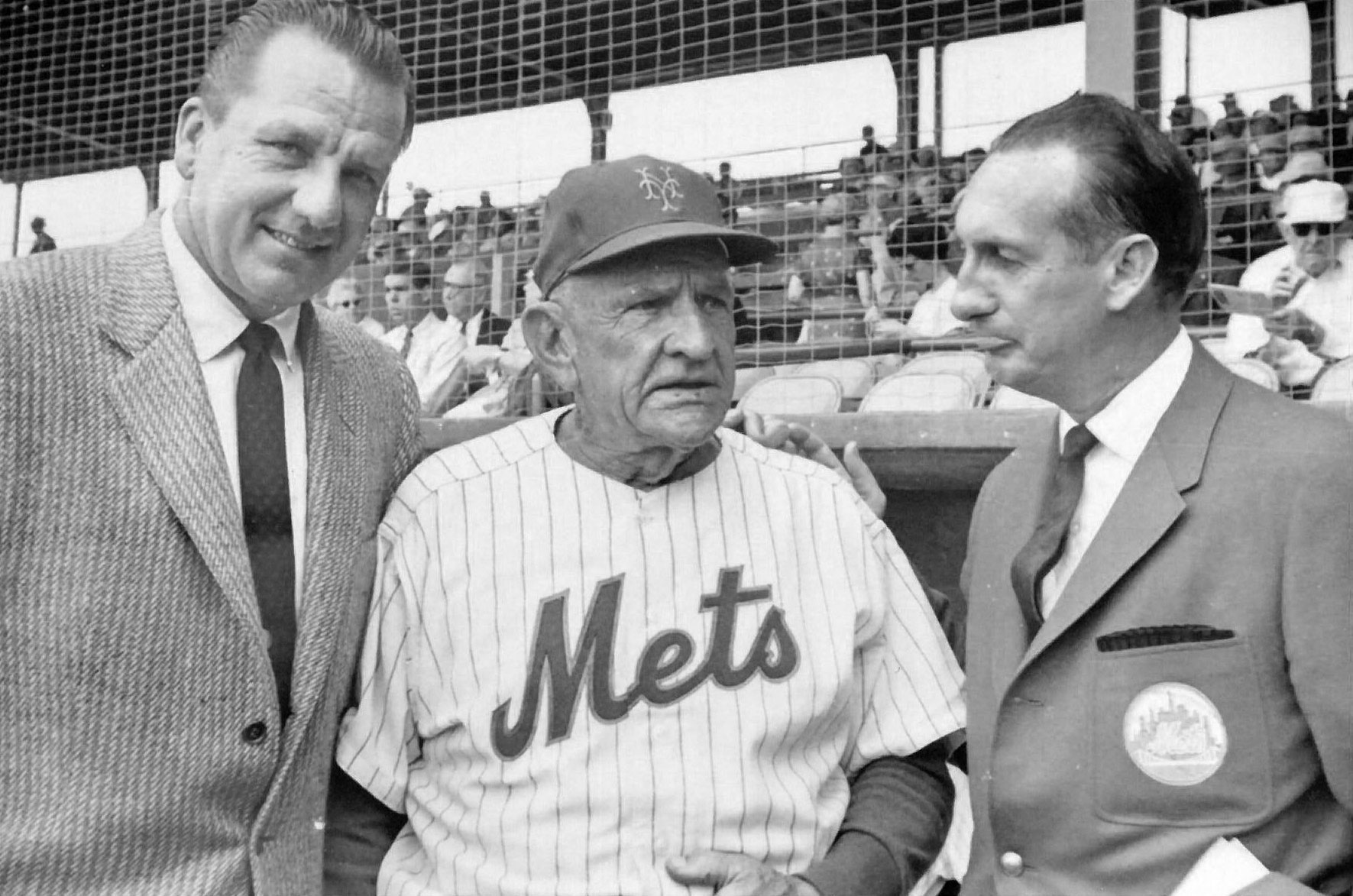 Ralph Kiner, Casey Stengel, and Lindsey Nelson at the New York Mets.