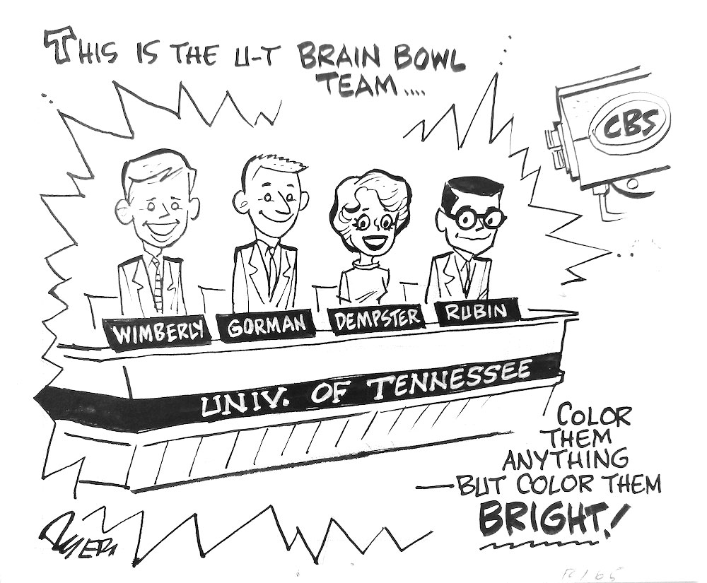 Cartoon of college bowl participants