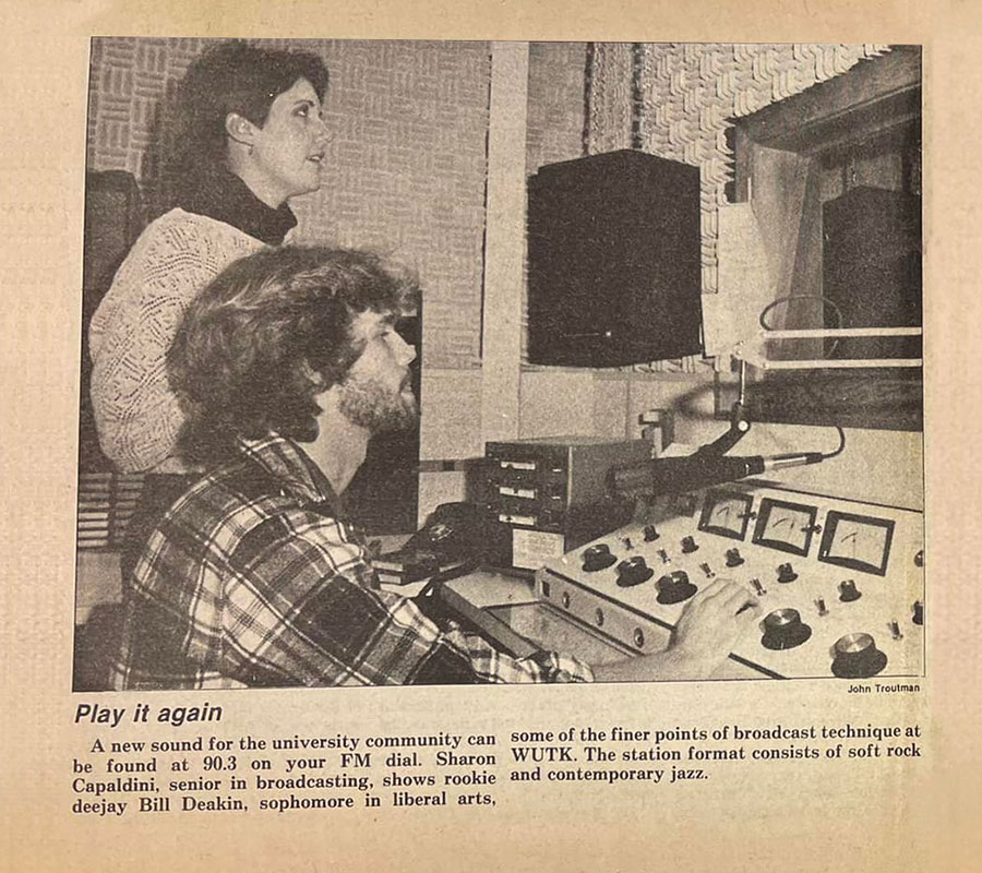 Image of an old news paper article titled "Play it again" about WUTK.