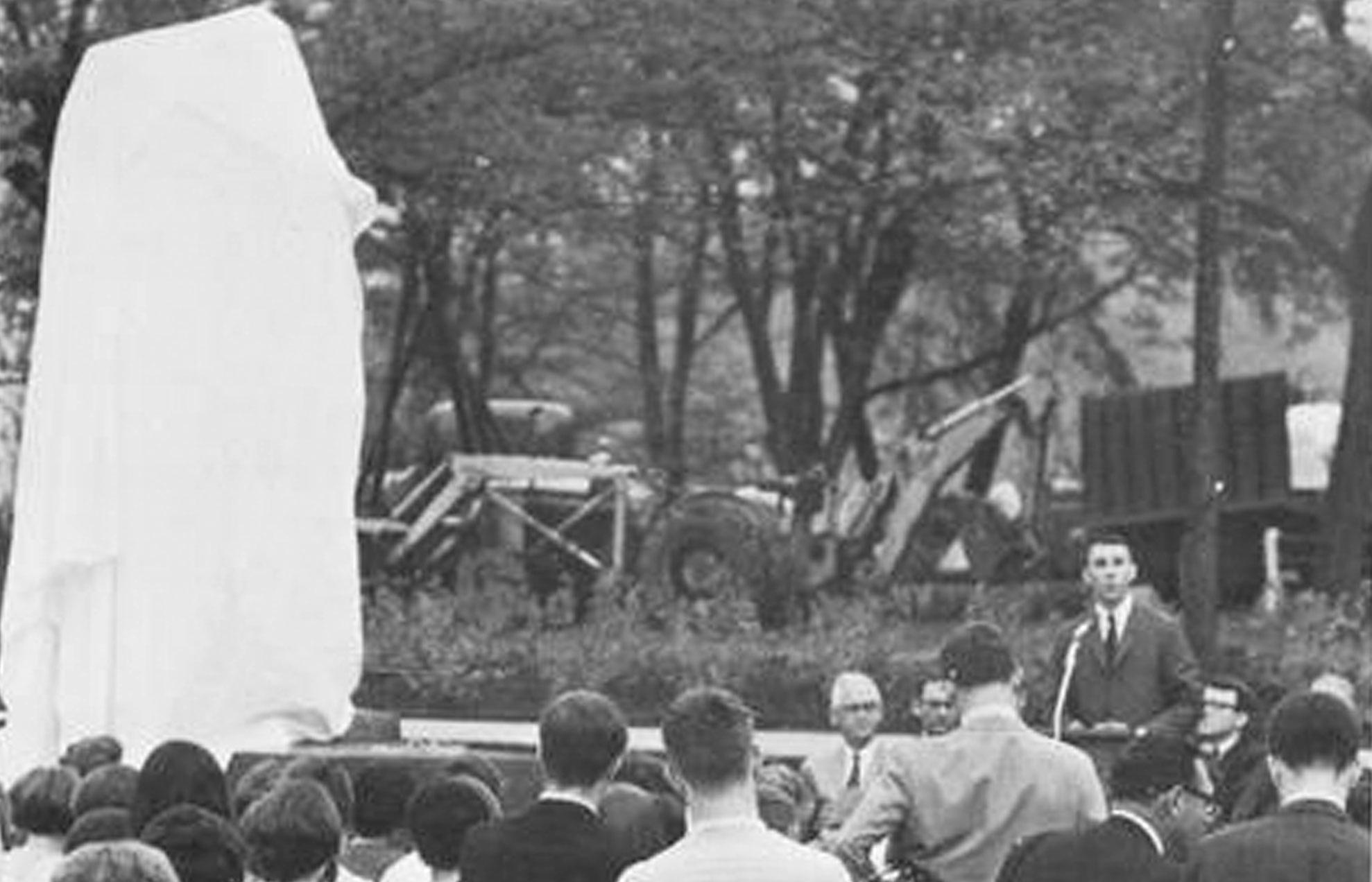 Preparing to unveil the Torchbearer on April 19, 1968