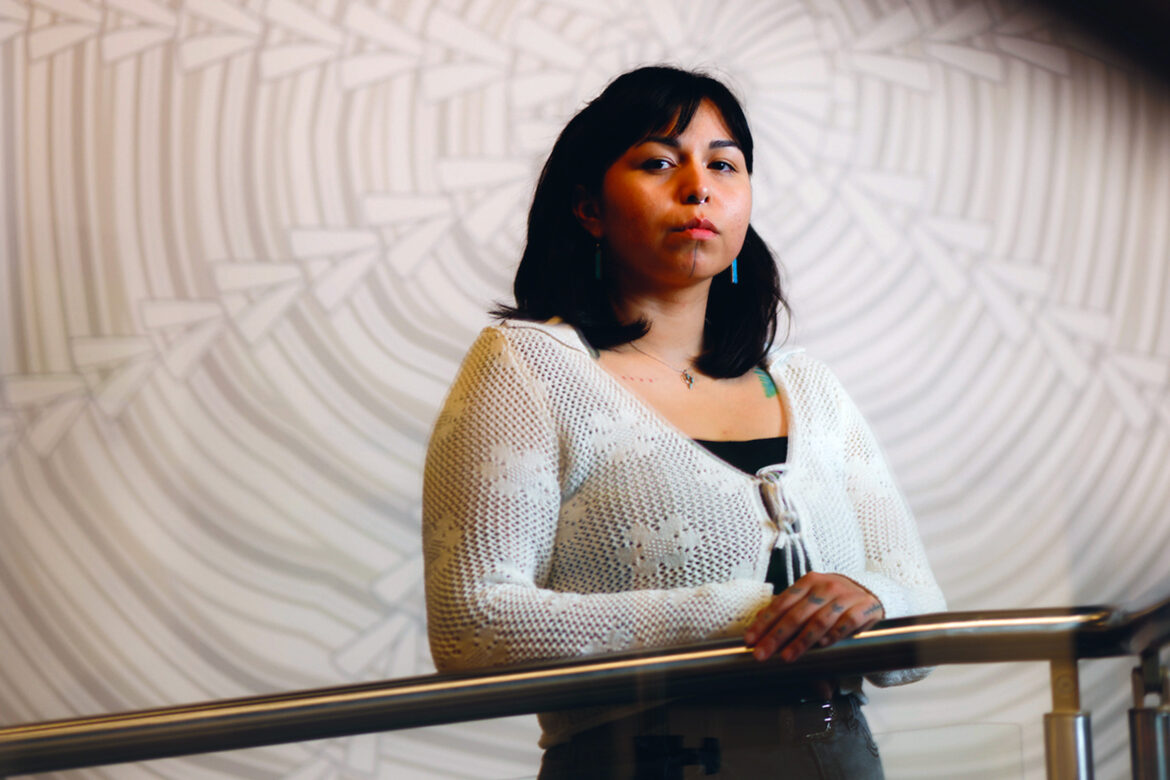 Atsei Cooper, member of the Eastern Band of Cherokee Indians and a contemporary Native artist